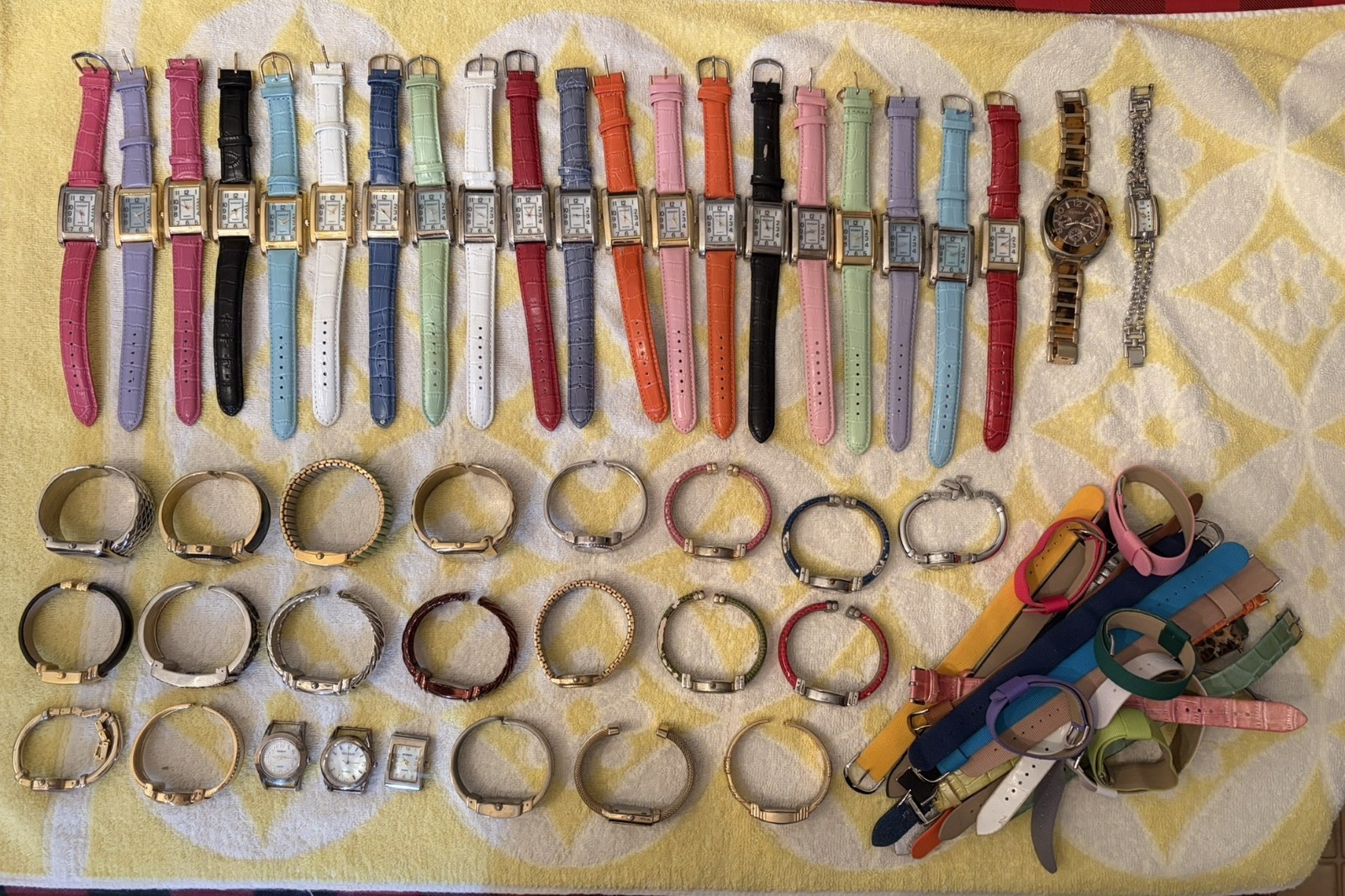 Lot of 45 Gossip Quartz Wristwatches AS-IS and 20+ Watch Bands