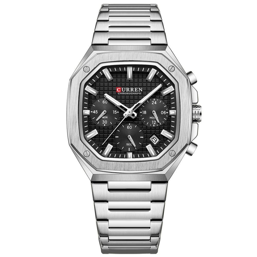 Luxury Watches for Men Dress Watch Mens Chronograph Analog Watch Men Stainles…