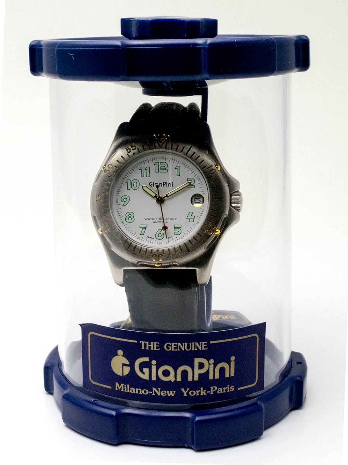 GIANPINI:MEN’S GENUINE LEATHER BAND LUMINOUS HANDS ANALOG,QUARTZ WITH DATE WATCH