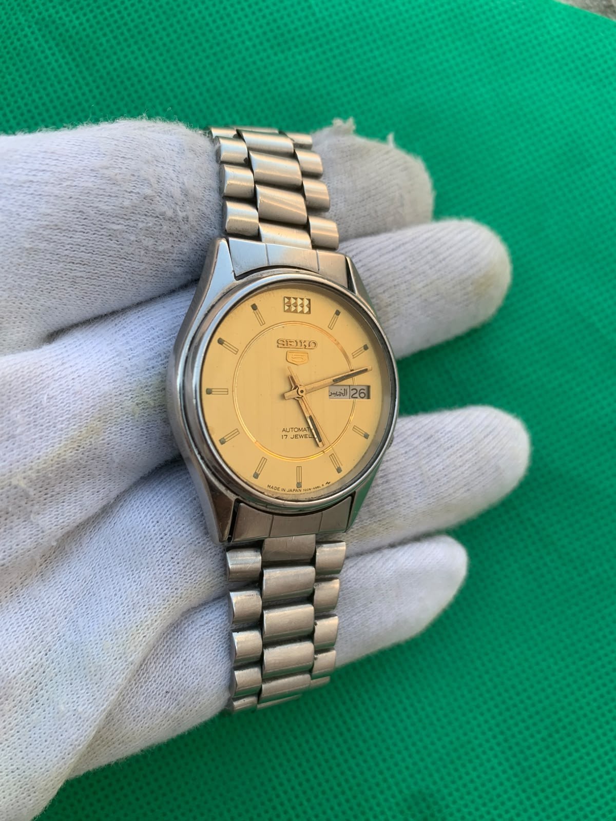 Vintage Seiko 5 Automatic 17jewels Stainless Steel men Wristwatch made in Japan