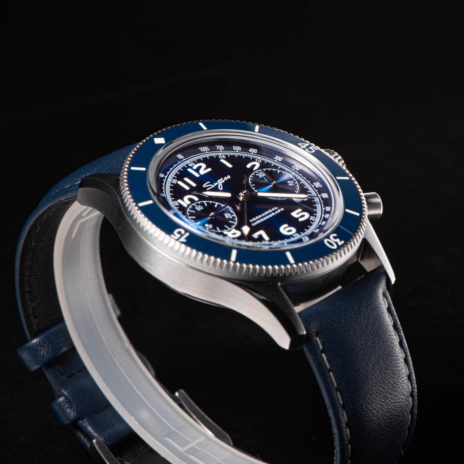 Sugess Chrono Heritage SWAN NECK Chrono Aviator Watch SEAGULL 1963 S423.01.E