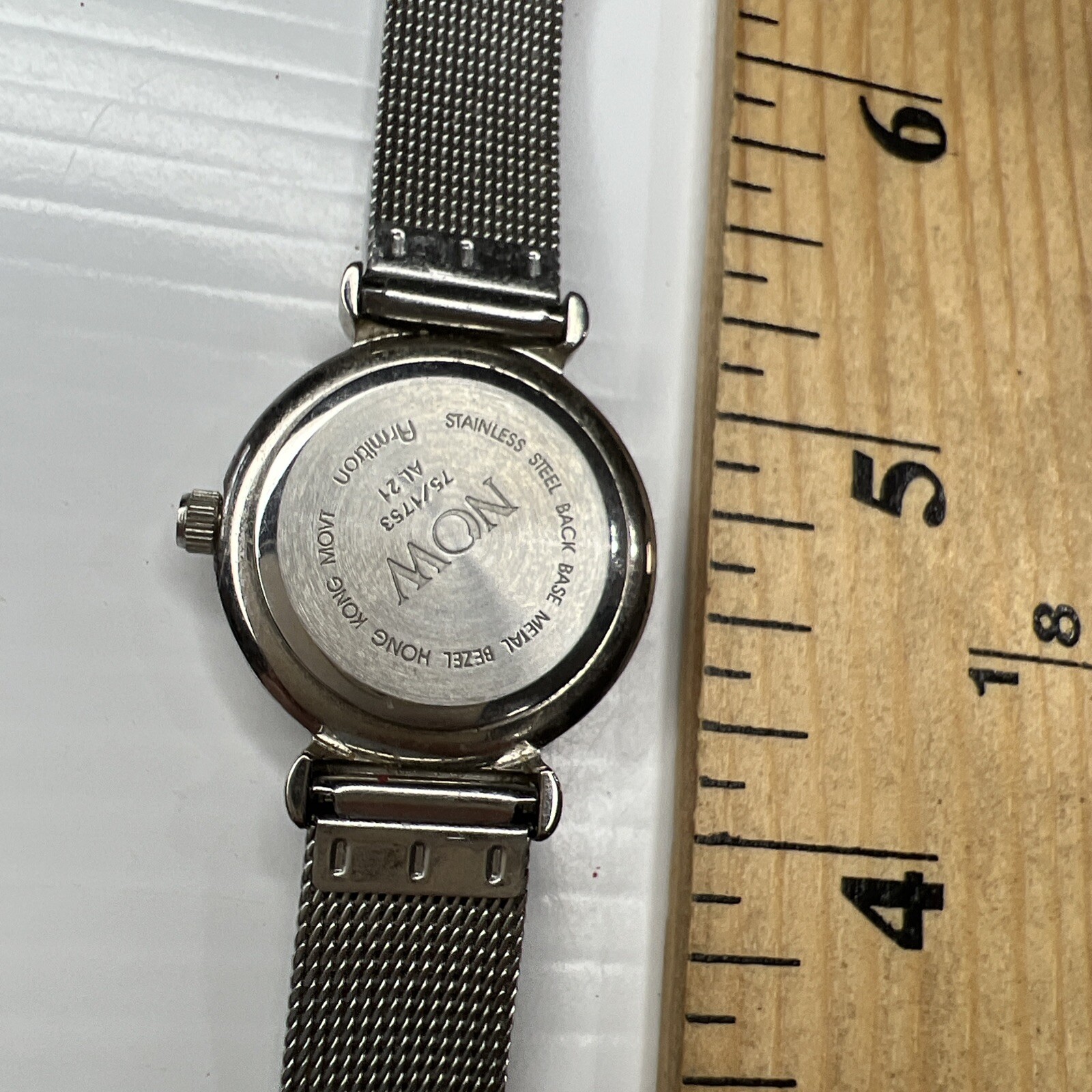 H5 Armitron Now Silver Stainless Mesh 75/1753 Hong Kong Quartz watch untested