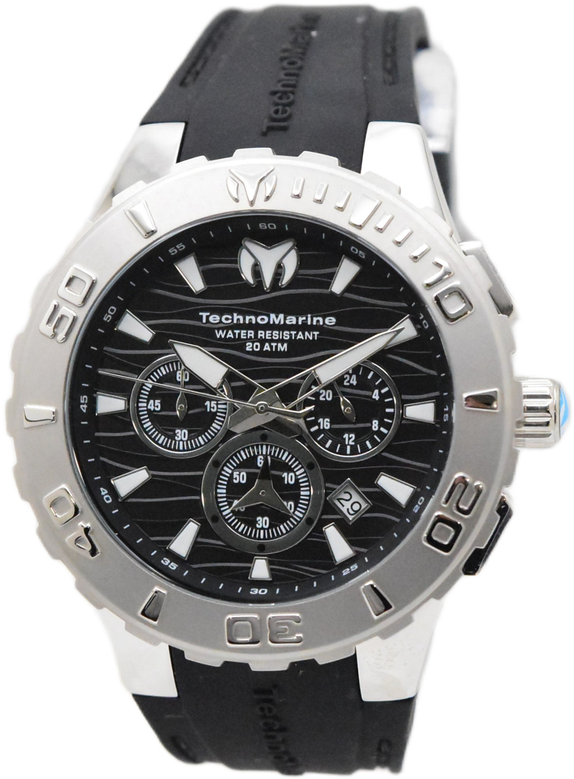 TechnoMarine Cruise Medusa Men’s 44mm Silver & Black Chronograph Watch TM-115073