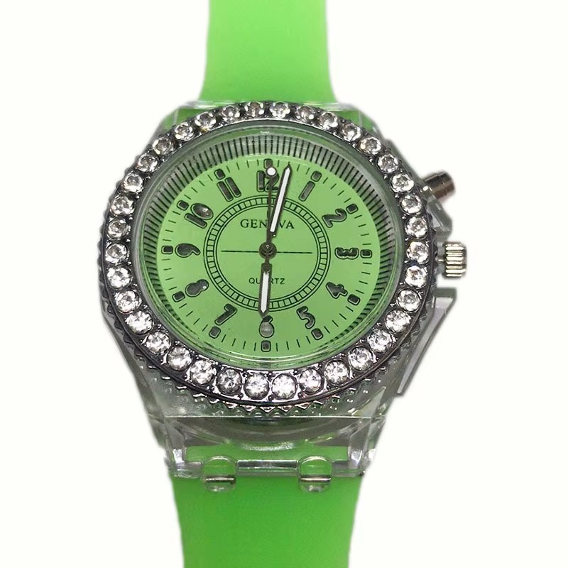 Light Flash Luminous Watches Women Men Boys Girls Silicone Wrist Watch