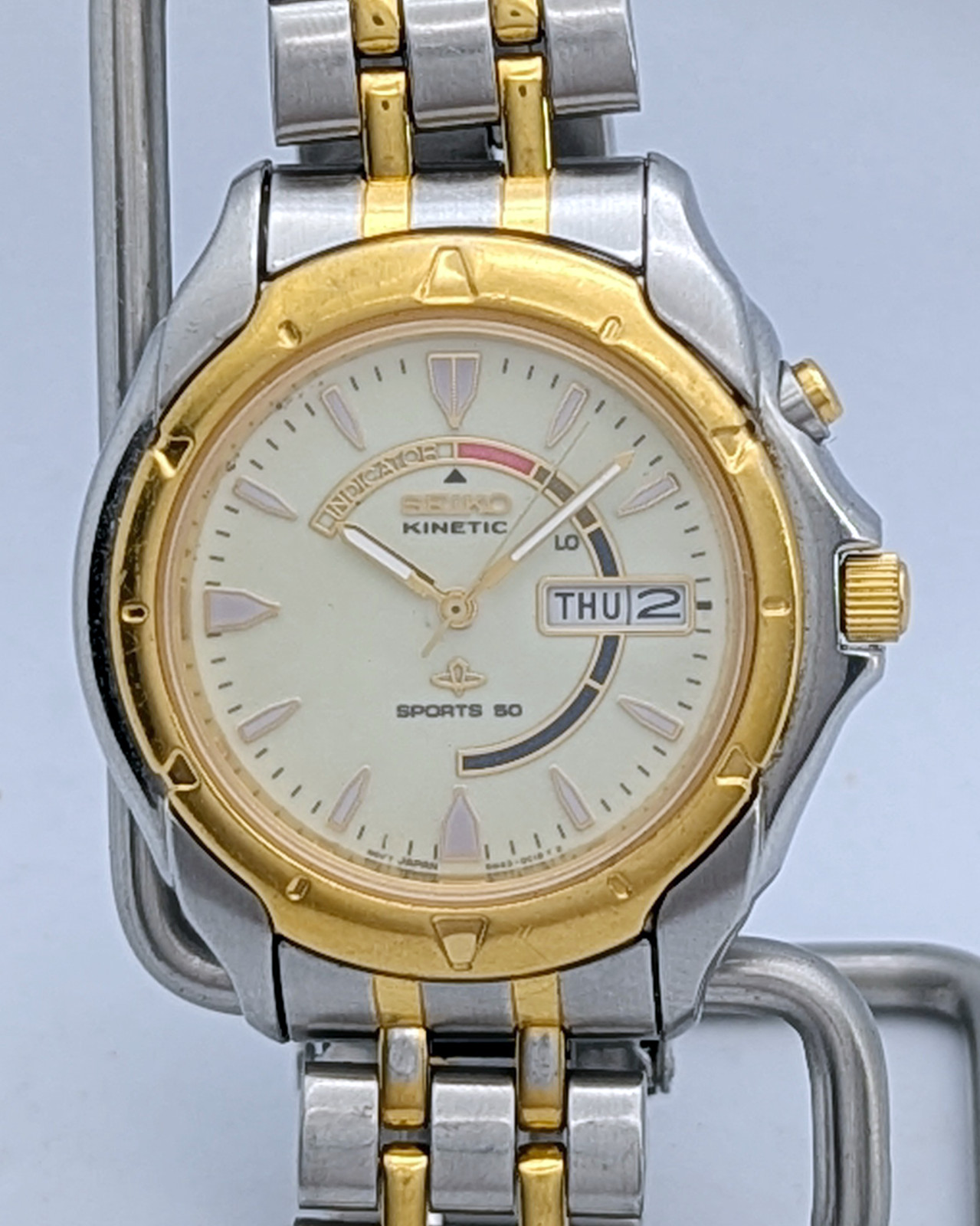 Seiko Kinetic Sports 50 5M43-0B19 Lumibrite Day Date | New Capacitor