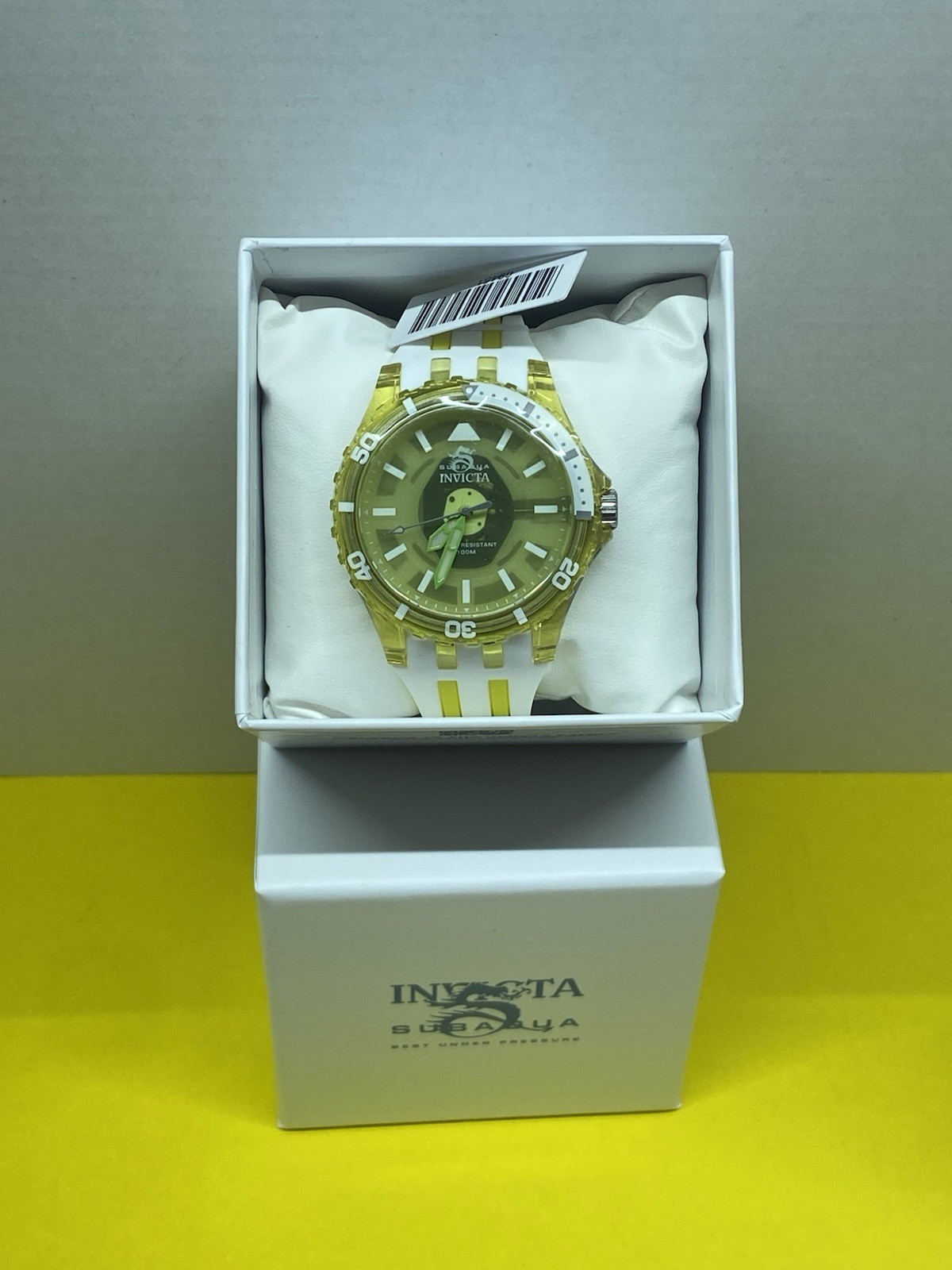 Invicta Subaqua Chromamode Men’s Quartz Watch 44mm Green Dial 100m White/Yellow
