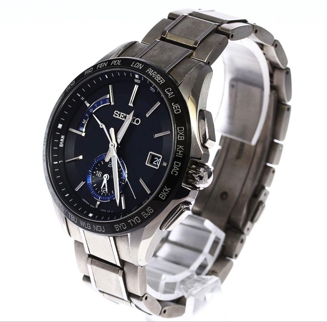 Seiko Brightz 8B63-0AB0 Radio Solar Day Date Watch Used
