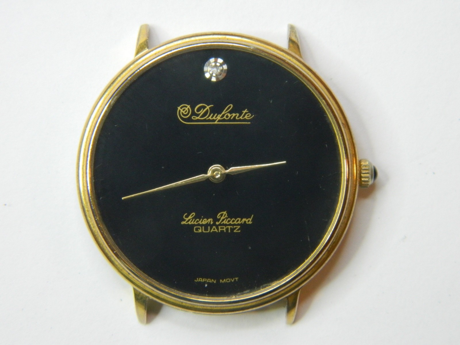 NICE LUCIEN PICCARD DUFONTE GOLD MENS QUARTZ DRESS WATCH -NEW BATTERY RUNS GREAT