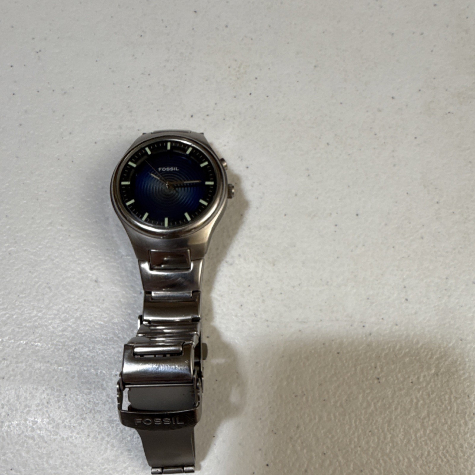 Fossil Men’s Wristwatch Kaleido JR-8103 Blue Dial Stainless Steel Quartz 50M