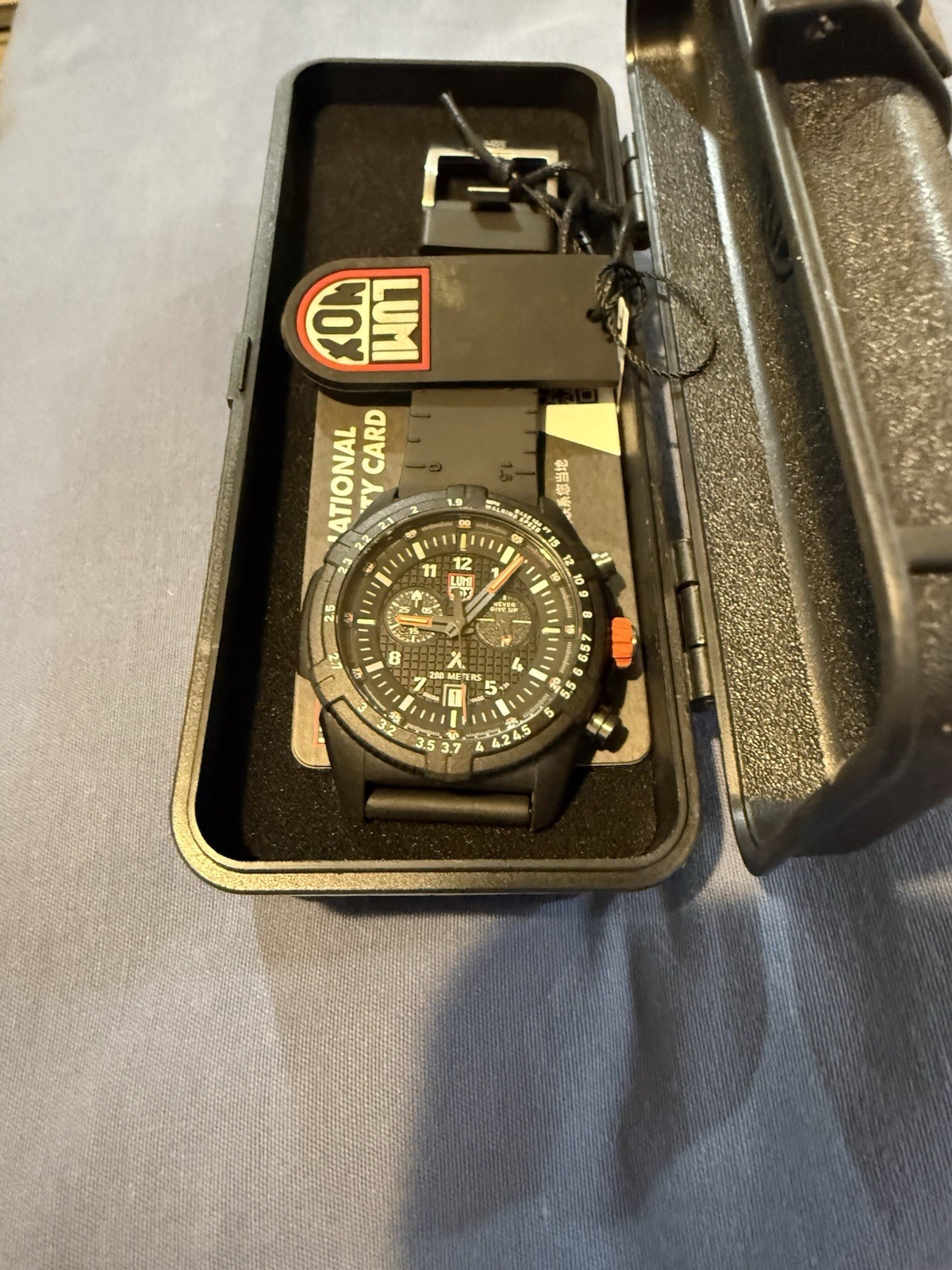 Luminox 3782.MI 45mm Black Quartz Chronograph Diver 200m Box Papers Manual