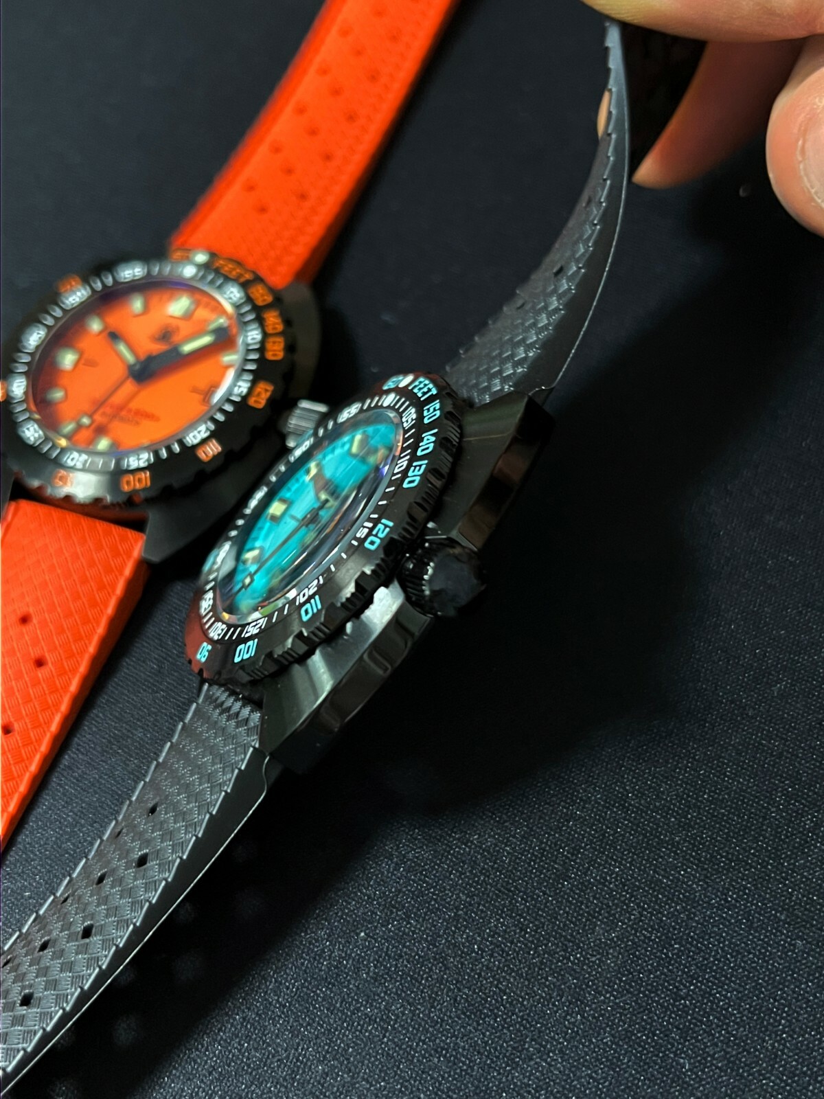TACTICAL FROG Sub 300T Black PVD NH35A 200M Diver Automatic Watch C3 43mm 316L