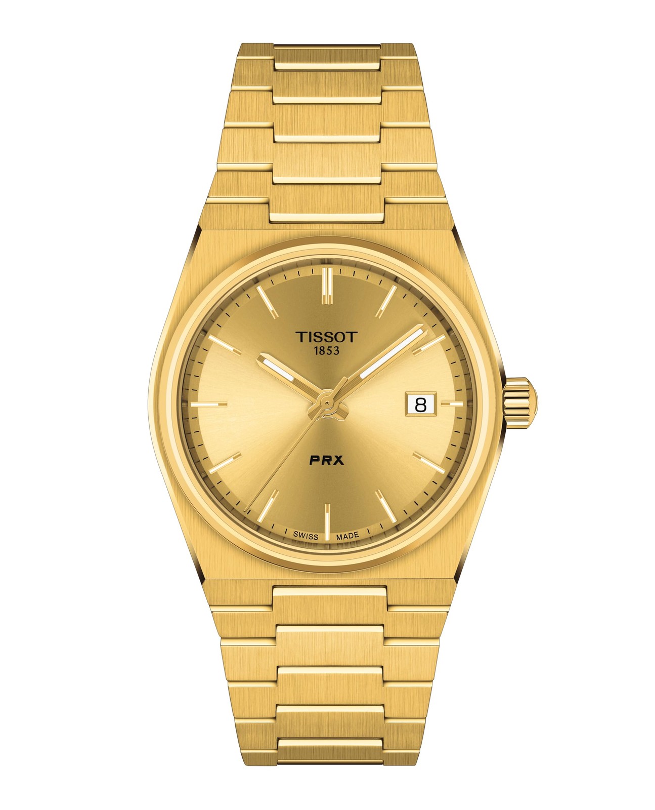 TISSOT PRX T137.210.33.021.00 Champagne Stainless Steel Unisex Watch New in Box