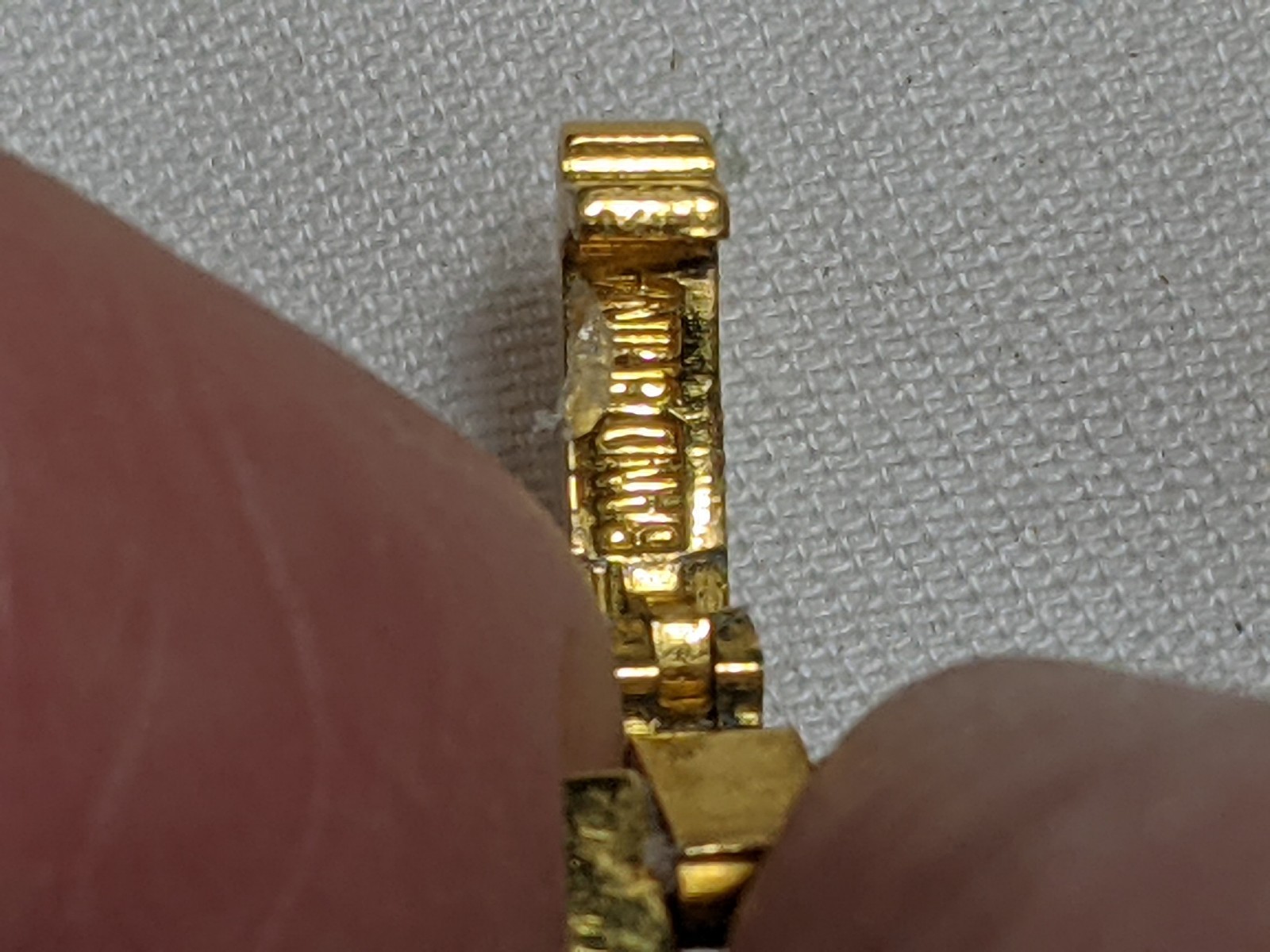 Seiko Watch Women 13mm Gold Dial Gold Tone Rectangle 2E20-7479 New Battery 1988