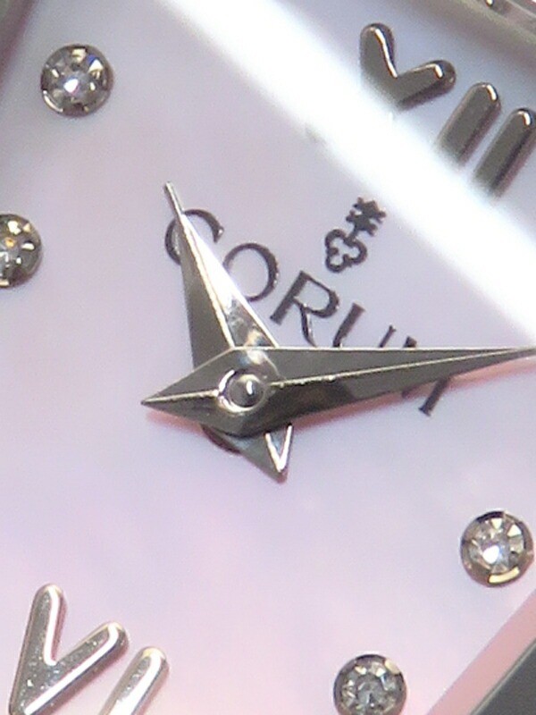 CORUM Trapeze Diamond 137.415.47 Quartz Watch Pink Shell Dial Ladies