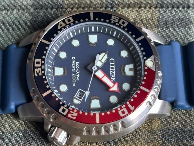 Citizen Promaster pepsi dive watch 43mm Eco Drive BNO168-06L excellent condition
