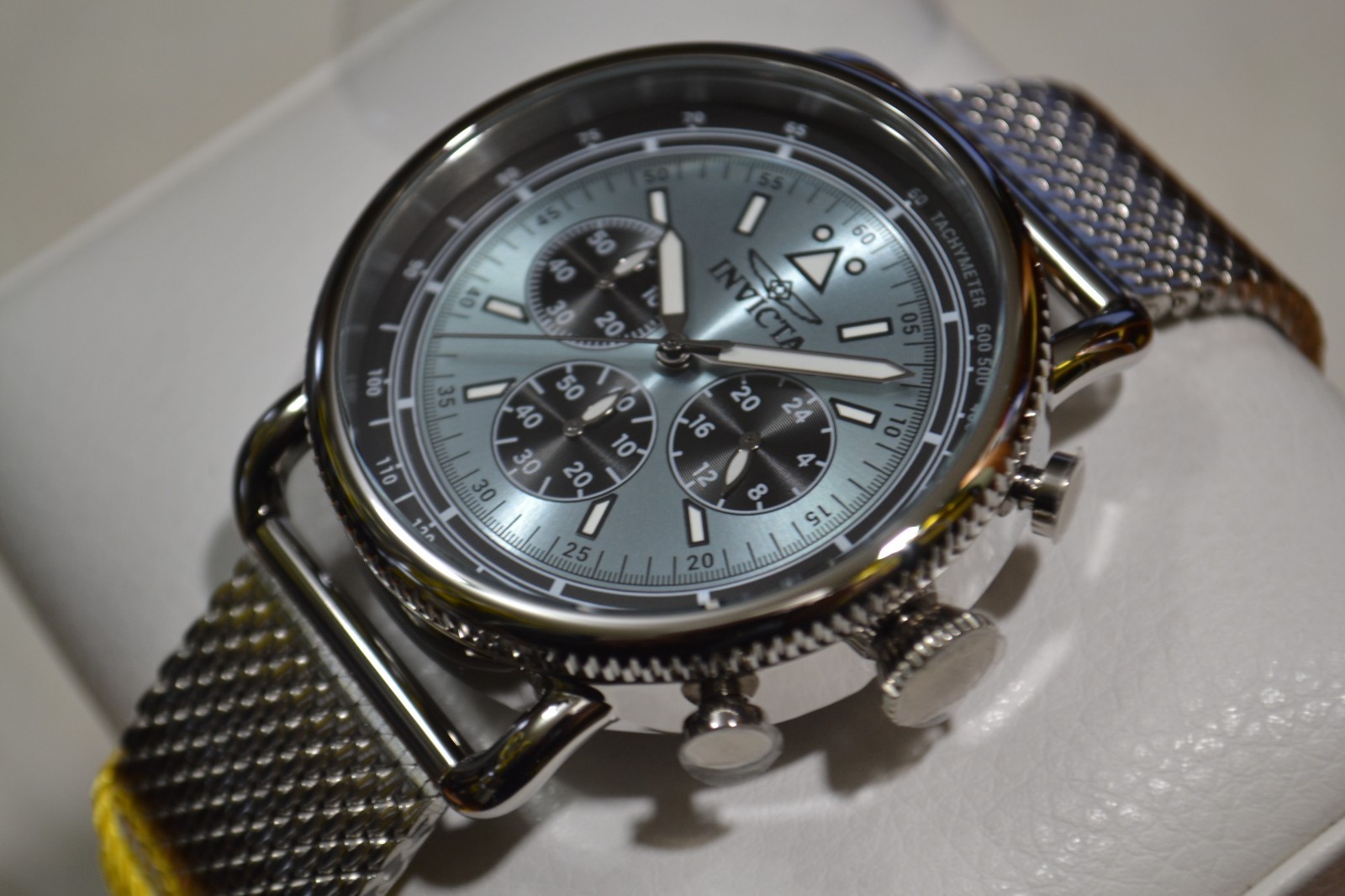NEW 44mm INVICTA SPEEDWAY VD54 CHRONOGRAPH SILVER-LT BLUE 47359 WATCH MSRP $695.