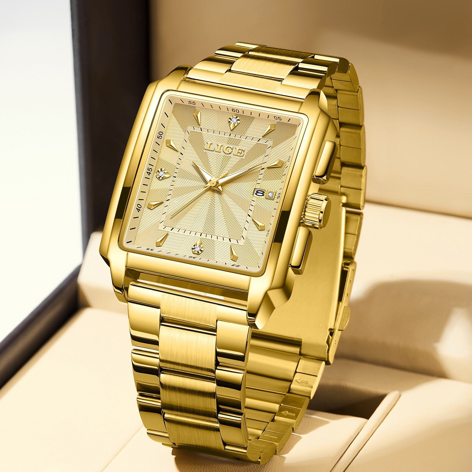 Luxury Men Watch Waterproof Stainless Steel Quartz Luminous Business Wristwatch