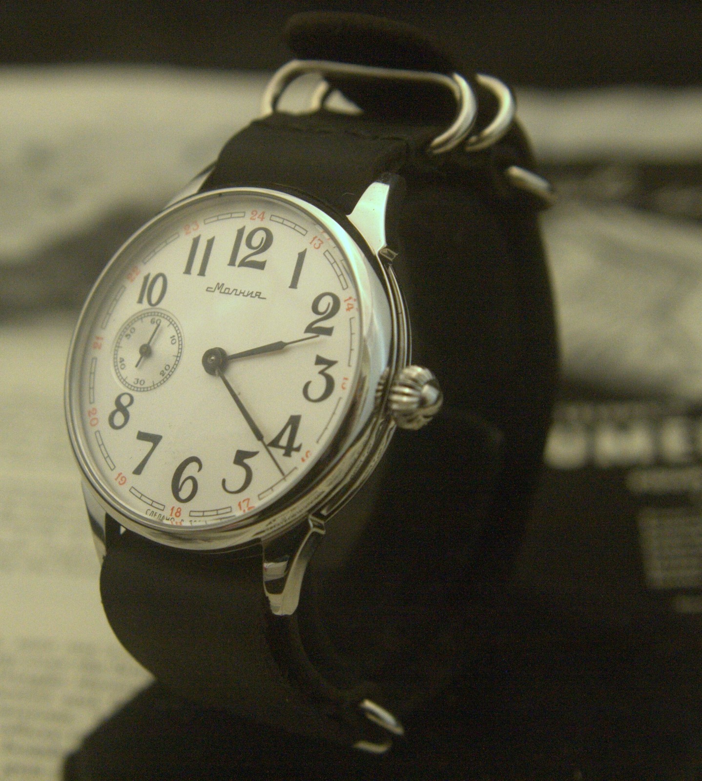 Serviced vintage men’s 1960’S MARRIAGE Molnija 16 jewel wristwatch conversion