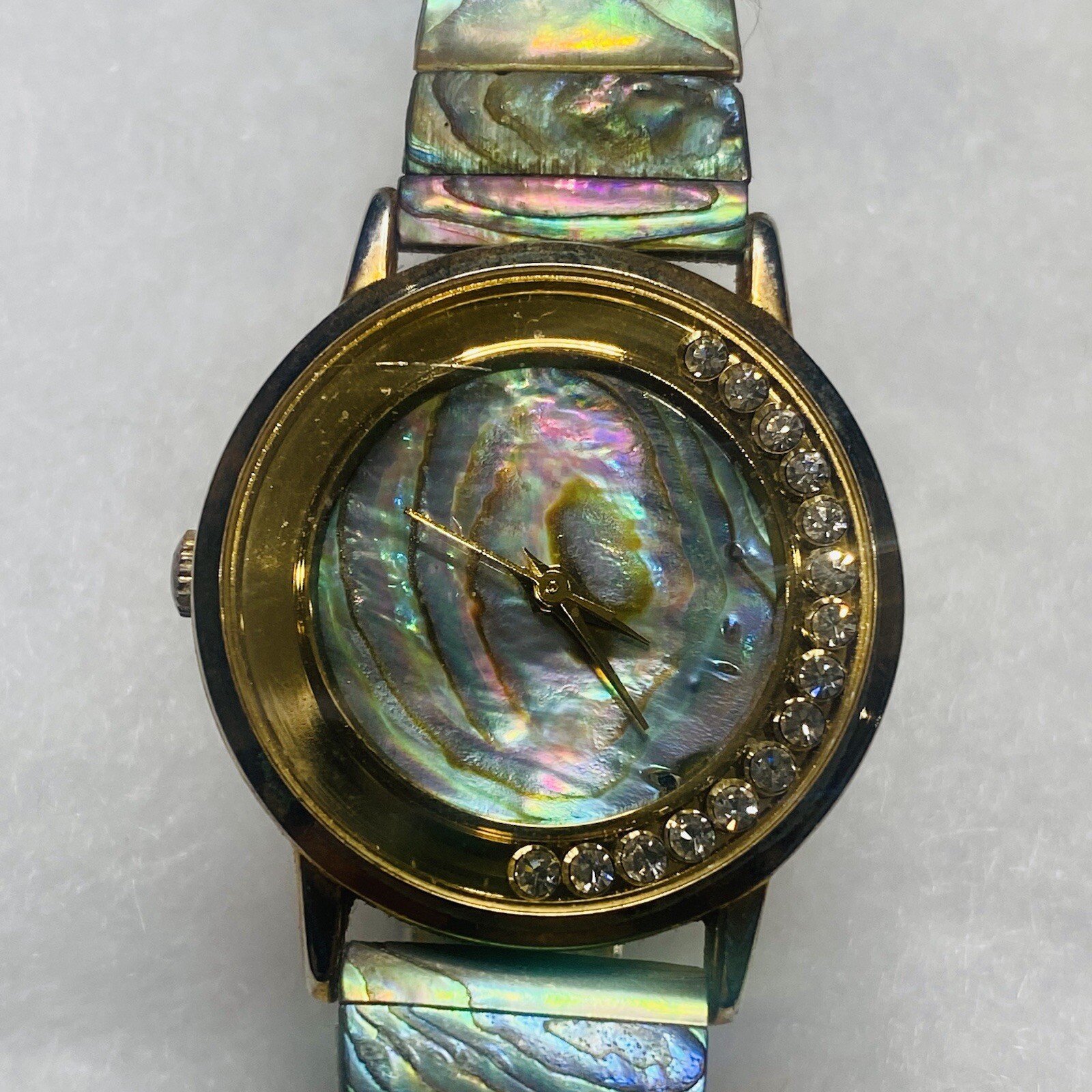 Futura Quartz Watch Mother Of Pearl Dial Leather Band Rare Design New Battery