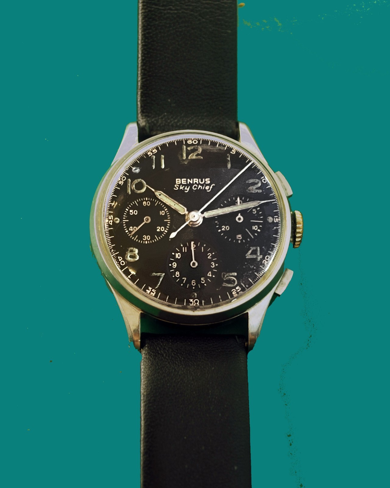 Vintage 1940’s BENRUS Sky Chief Chronograph Ref. 280 Valjoux 72 Original Dial