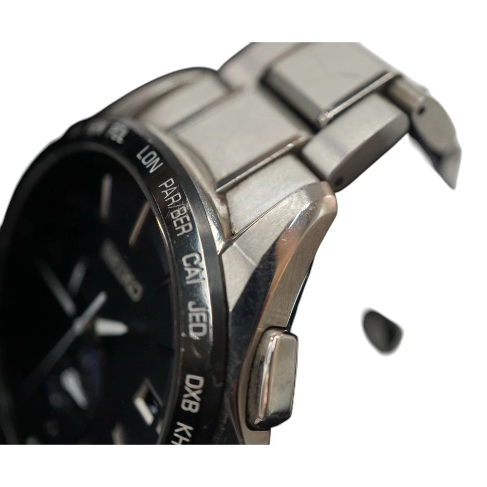 Seiko Flight Expert 8B63-0AB0 Titanium Men’s Watch Sapphire Glass Used