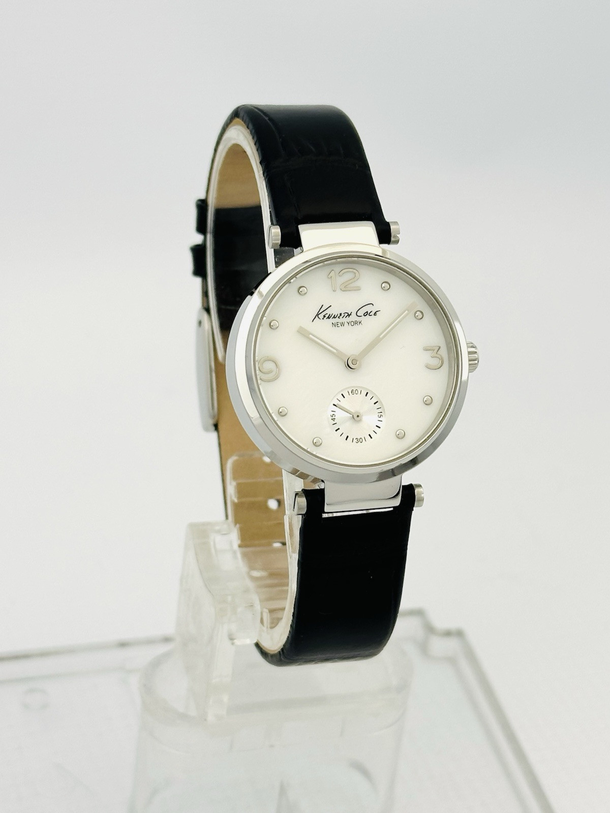 Kenneth Cole KC2568 Sleek ladies MOP Dial Stainless Steel Black Leather Watch