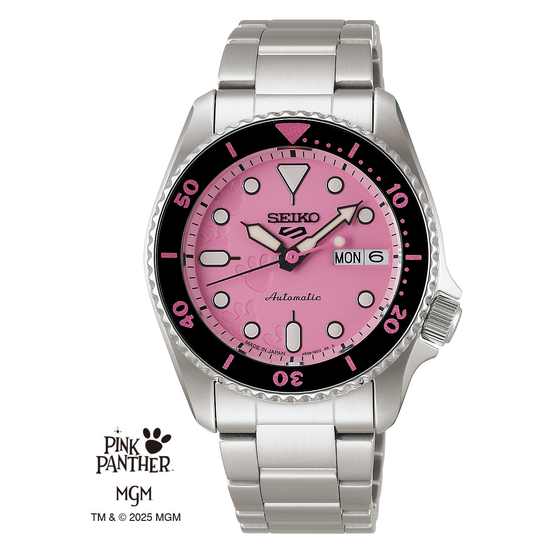 Seiko 5 Sports SKX Series Pink Panther Collaboration Limited Edition SBSA321 new