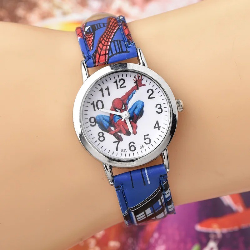 Disney Spider-Man Kids Quartz Watch – Cartoon Leather Strap Gift