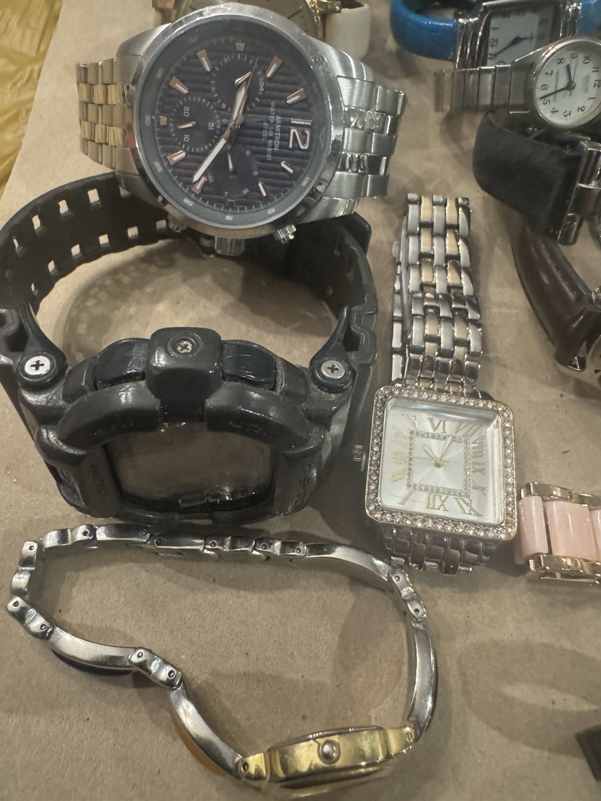 Lot Of 23 Watches ALL SOLD AS IS , Watch Parts Collection Need Batteries Etc