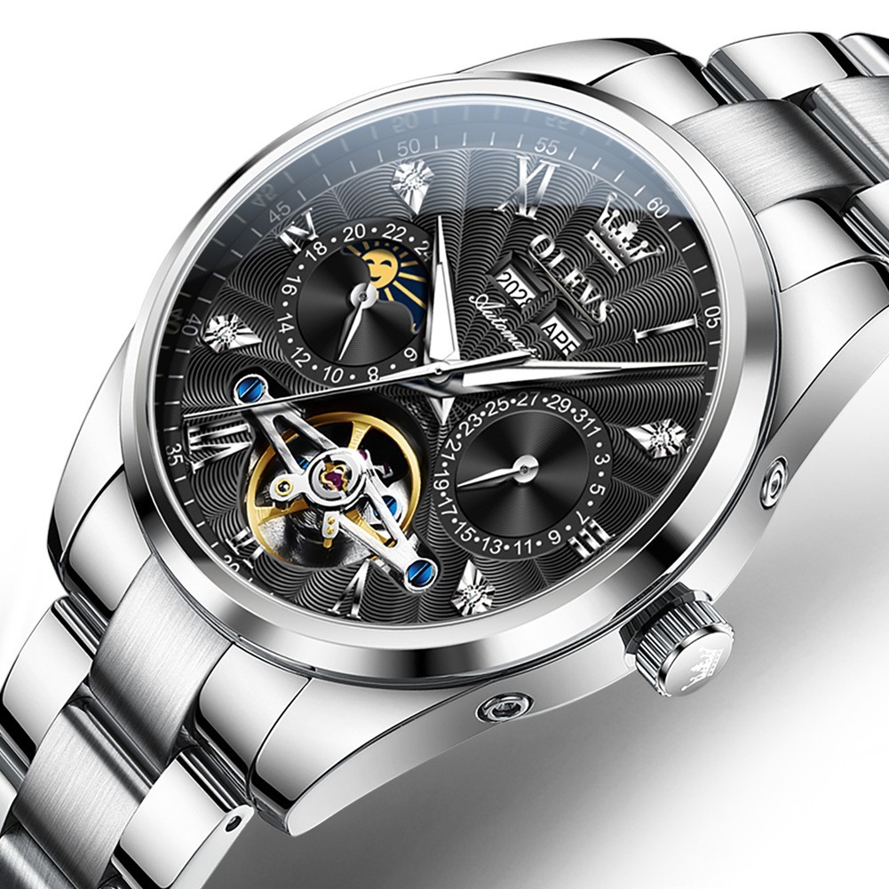 OLEVS 7028 Sapphire Mirror Automatic Luminous Business Mechanical Wristwatch