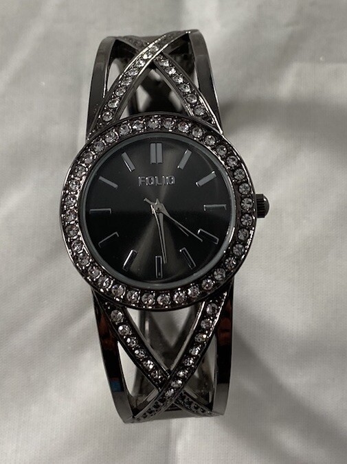 Ladies Folio FMD BNG003, IF281 Silver Watch *Needs Battery* Adjustable Band