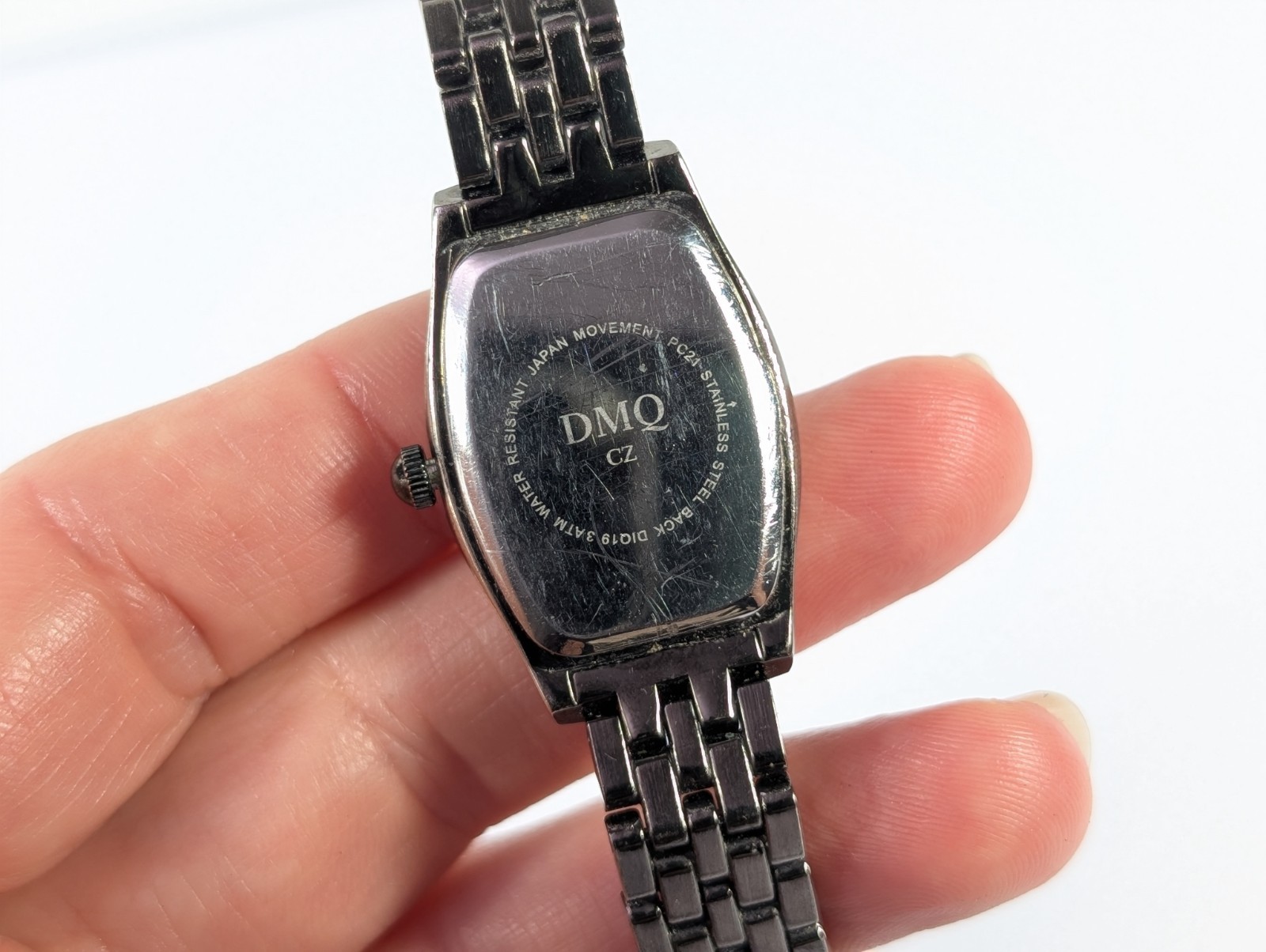 DMQ CZ Womens Watch Blue Mother Of Pearl Crystal Bezel Japan Quartz New Battery
