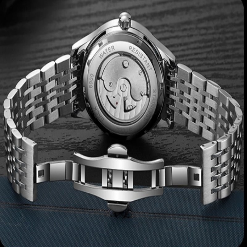 luxury Mens Tourbillon Automatic Mechanical Watch Alloy Self-winding Gift
