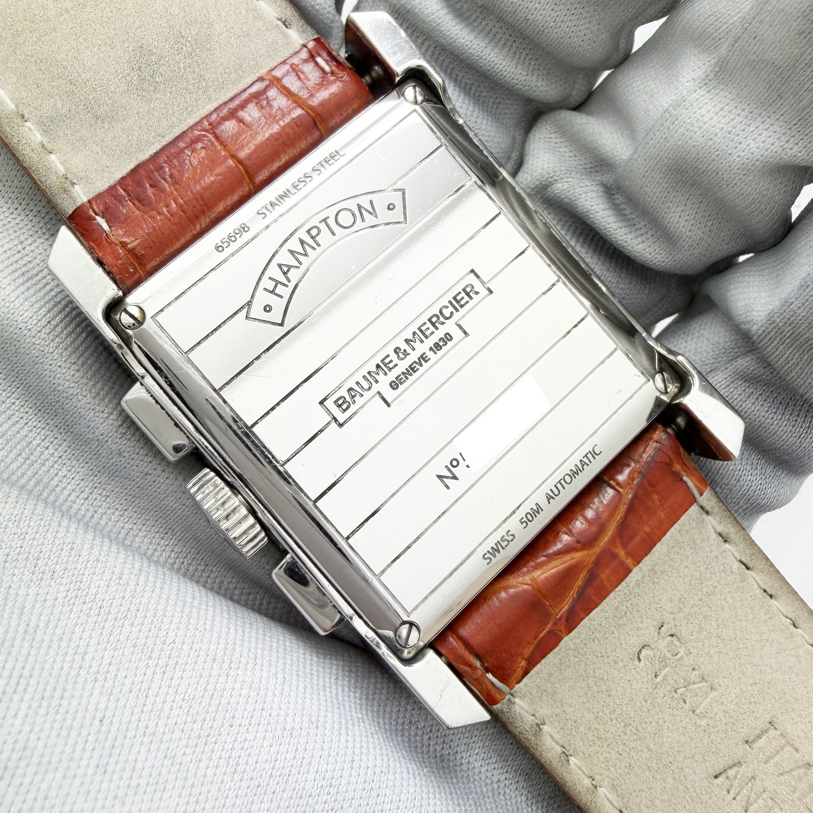 Baume & Mercier Hampton Chronograph 65698 34.5MM Silver Dial Steel