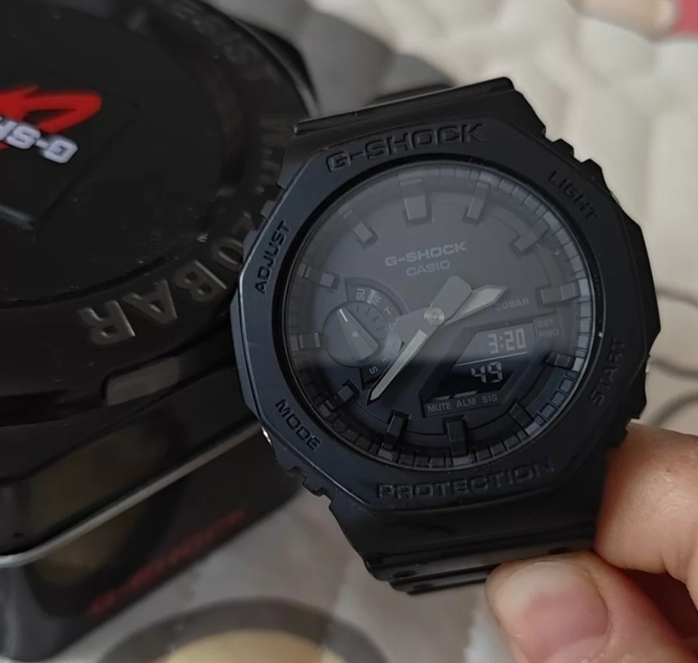 Casio G-Shock GA2100-1A1 All Black Octagon Analog Digital Sports Watch