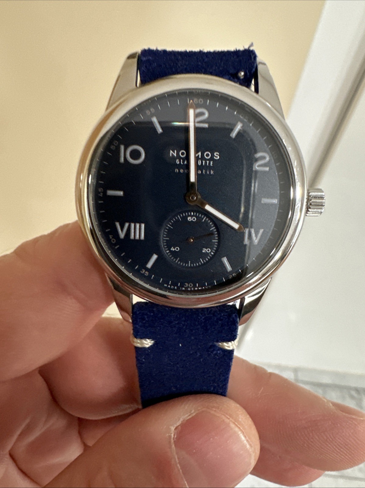 NOMOS CLUB 767 NEOMATIC 39 CAMPUS MIDNIGHT BLUE MODEL 304 AUTOMATIC WATCH