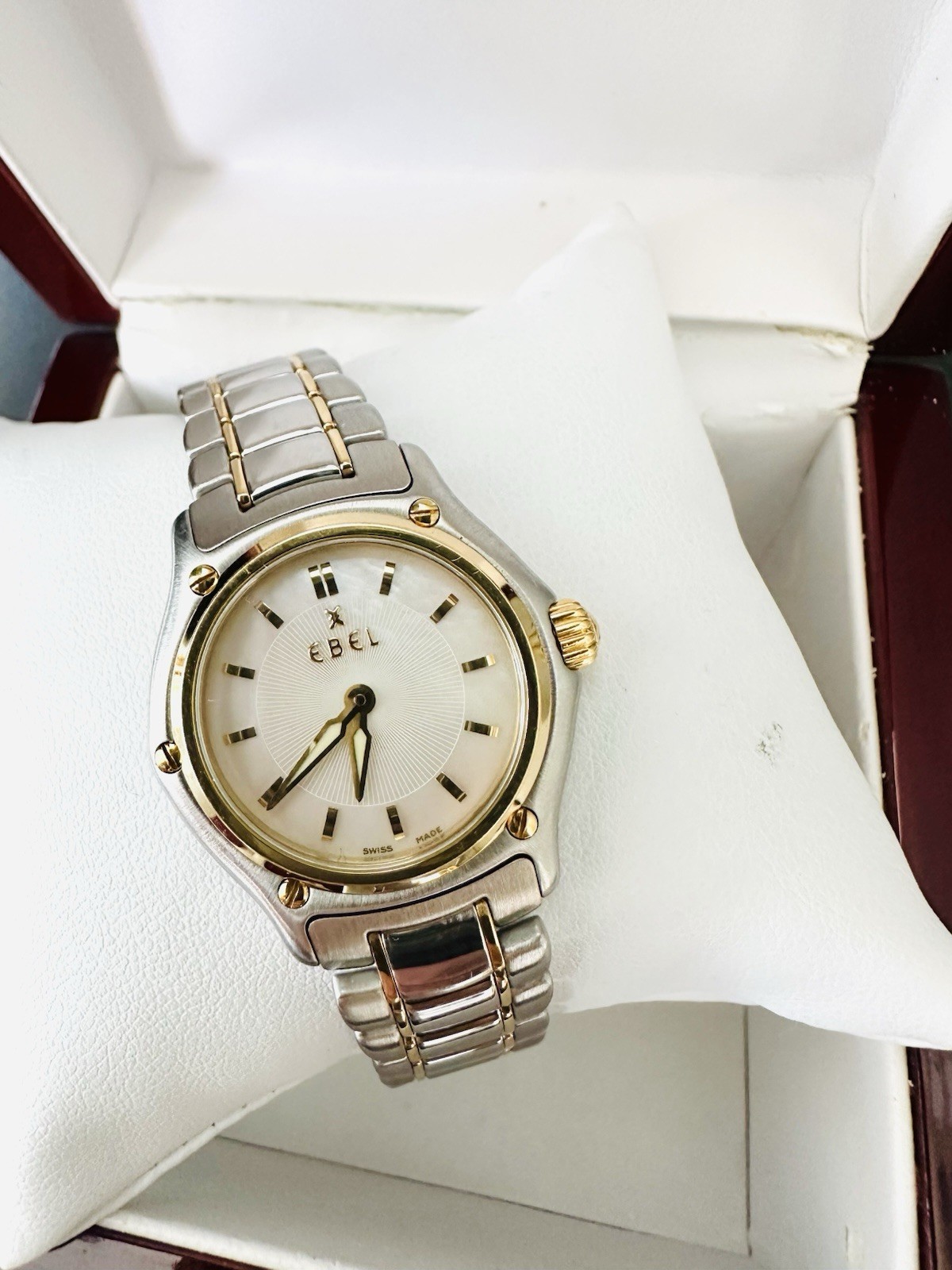 Ladies Ebel 1911 Two-Tone Watch In 18k Yellows Gold & Stainless Steel ~MOP Dial