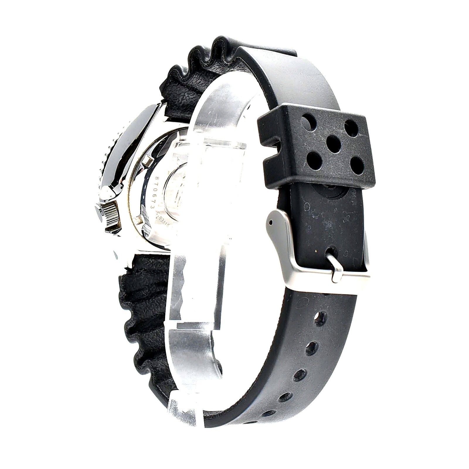 Seiko SKX007J Automatic Diver 200m Men Stainless Steel Black Day Date Rubber
