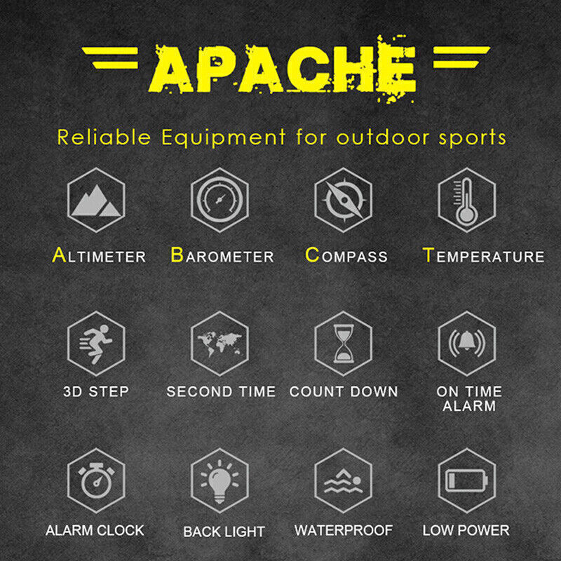 North Edge Apache 3 Smart Men Military Digital Sport Barometer Barometer Watch