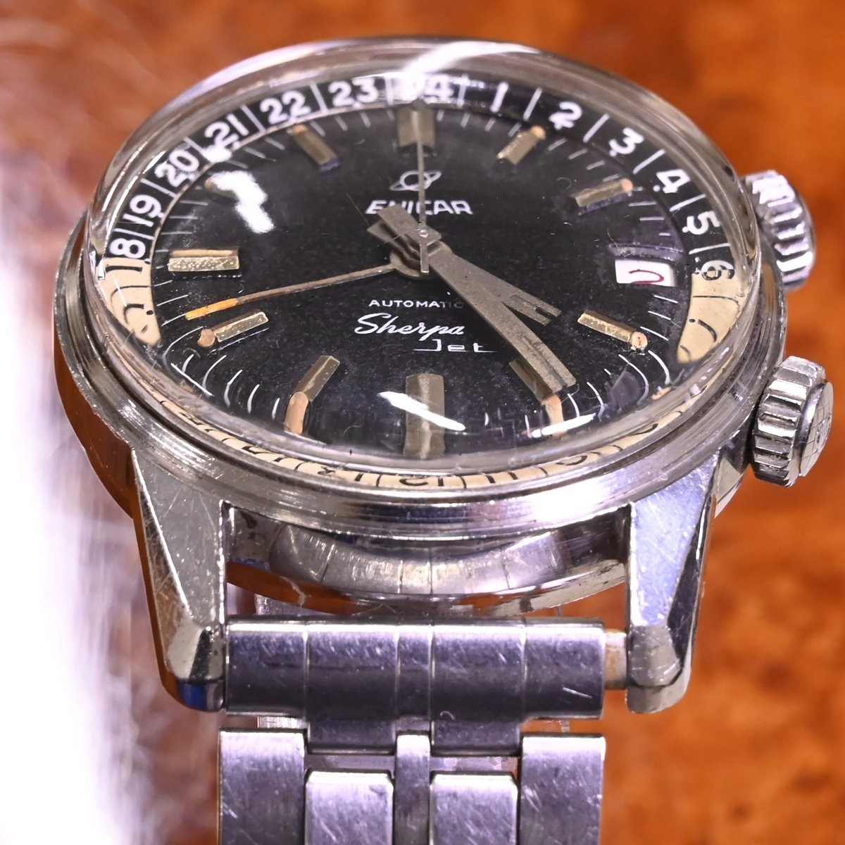 ENICAR 126/002 Sherpa Date Men’s Watch Super Compressor Vintage Antique