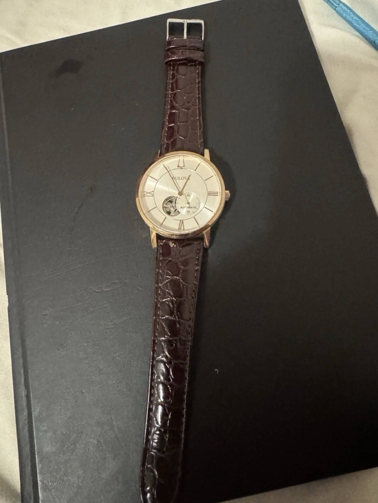 Bulova Automatic Silver Dial Rose Gold 97A150 Stainless Steel Men’s Watch