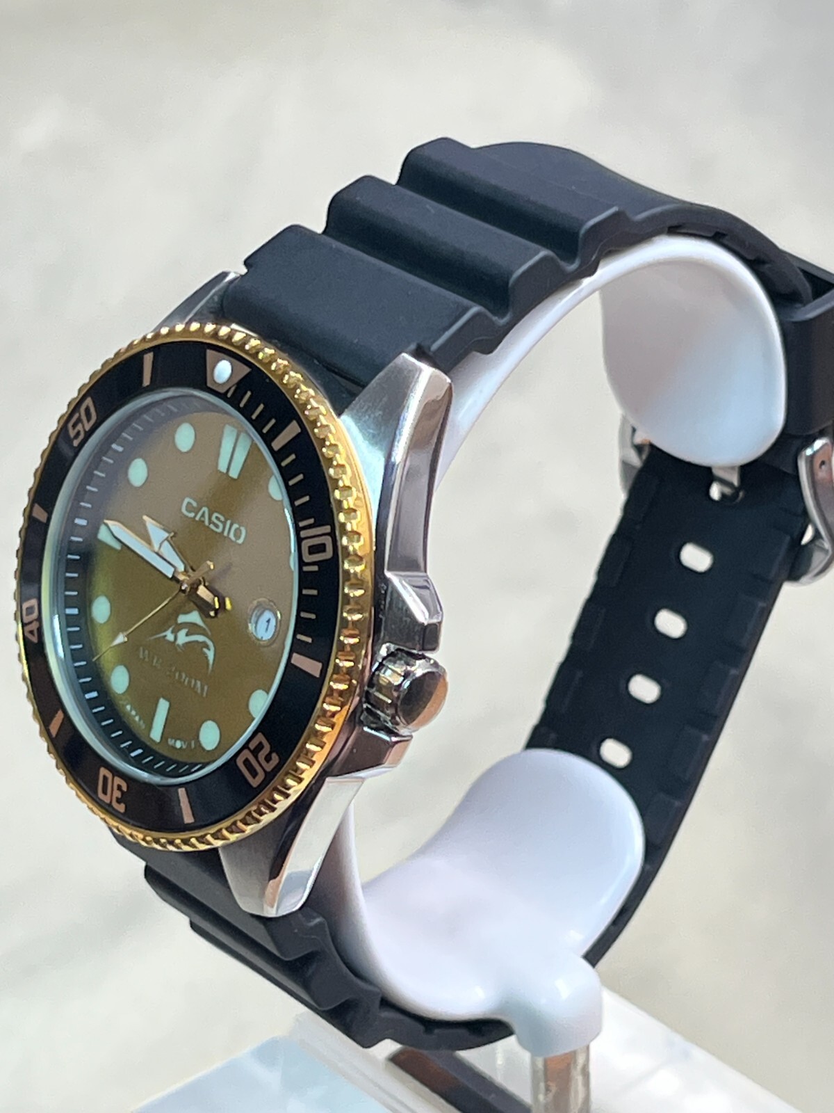 NEW Watch Casio Duro MDV-106- BEST MOD Metalic GOLD DIAL FULL Lume Markers