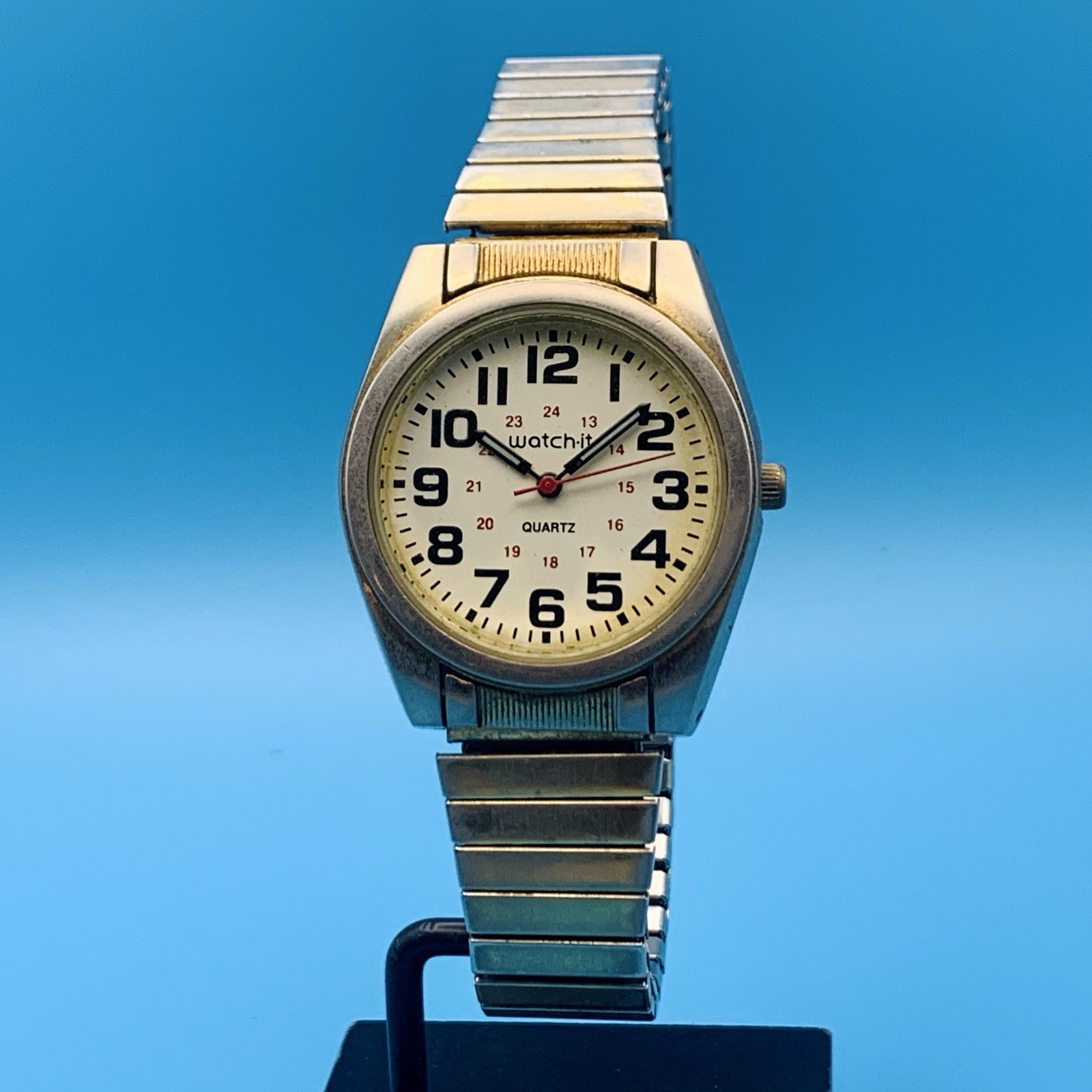 WATCH•IT By ADVANCE Men’s Vintage Military Field Wristwatch Working New Battery
