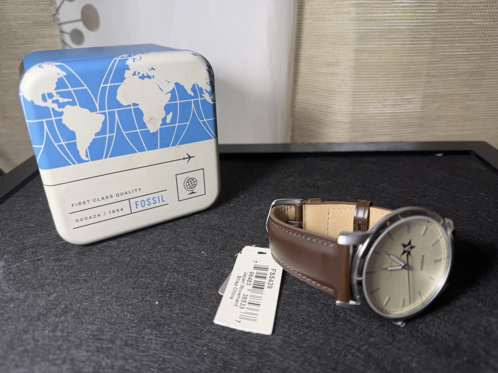 Fossil Minimalist Three-Hand Brown Leather Watch Model FS5439 Needs Battery