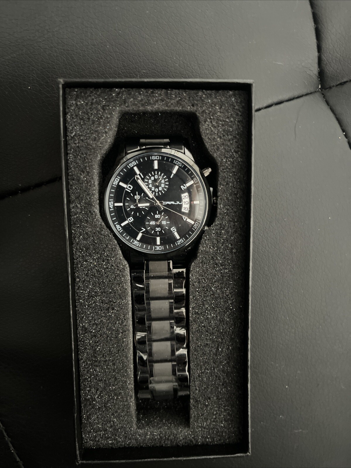 CRRJU Men’S Fashion Stainless Steel Watches Date Waterproof Chronograph Wristwat