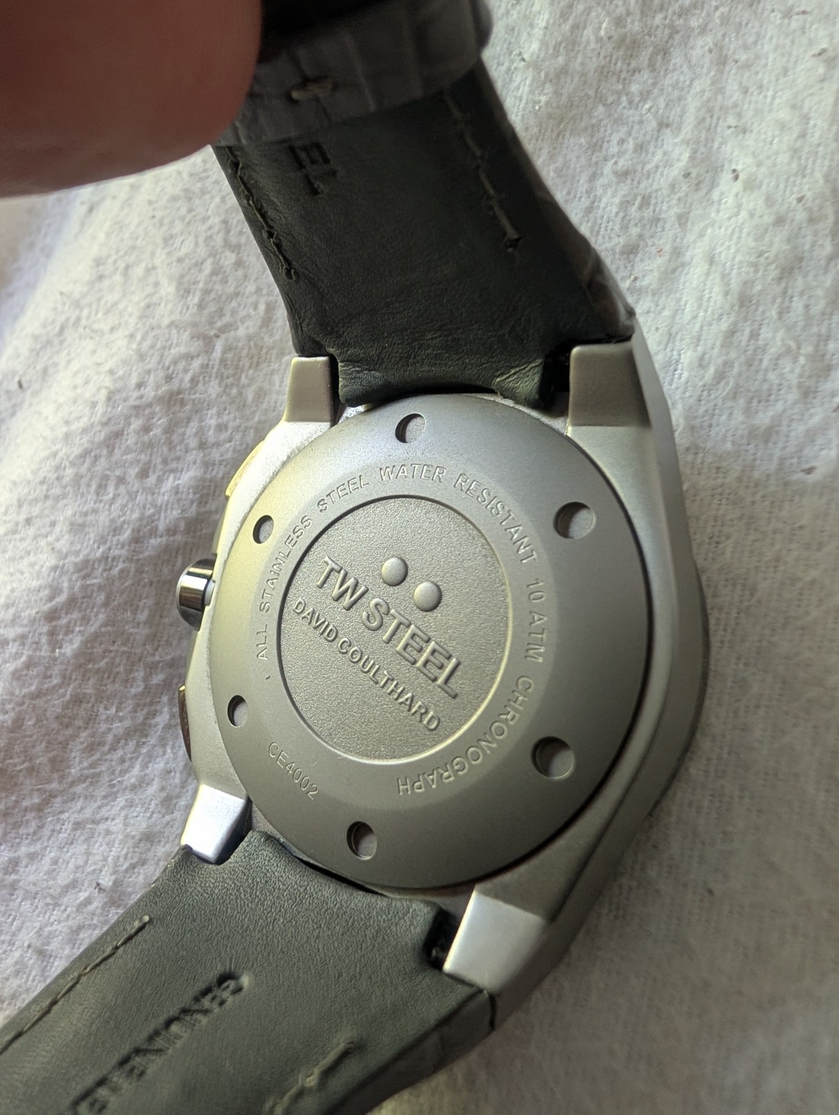 TW Steel Ce4002 Men’s David Coulthard Tech Grey Leather Strap Chronograph Watch
