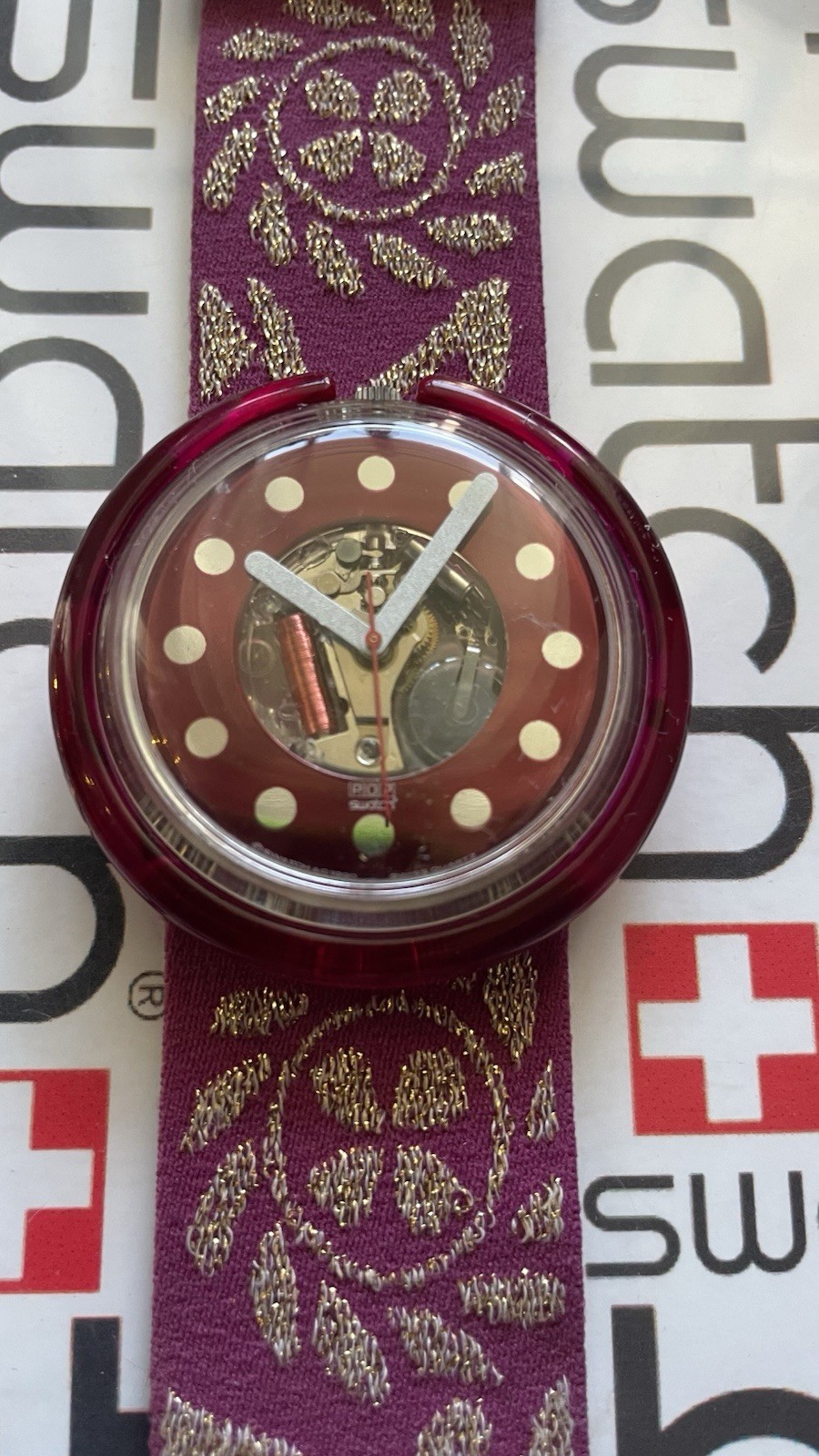 Swatch Secret Red PWK142 1990 Pop 39mm Textile