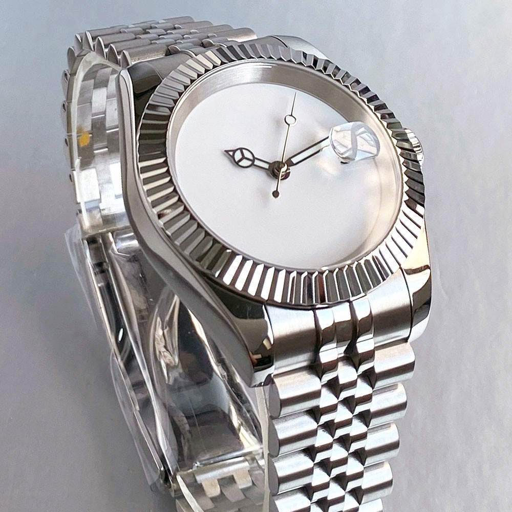 36MM 39MM Tandorio Blank White Dial Sapphire Glass NH35A Automatic Mens Watch