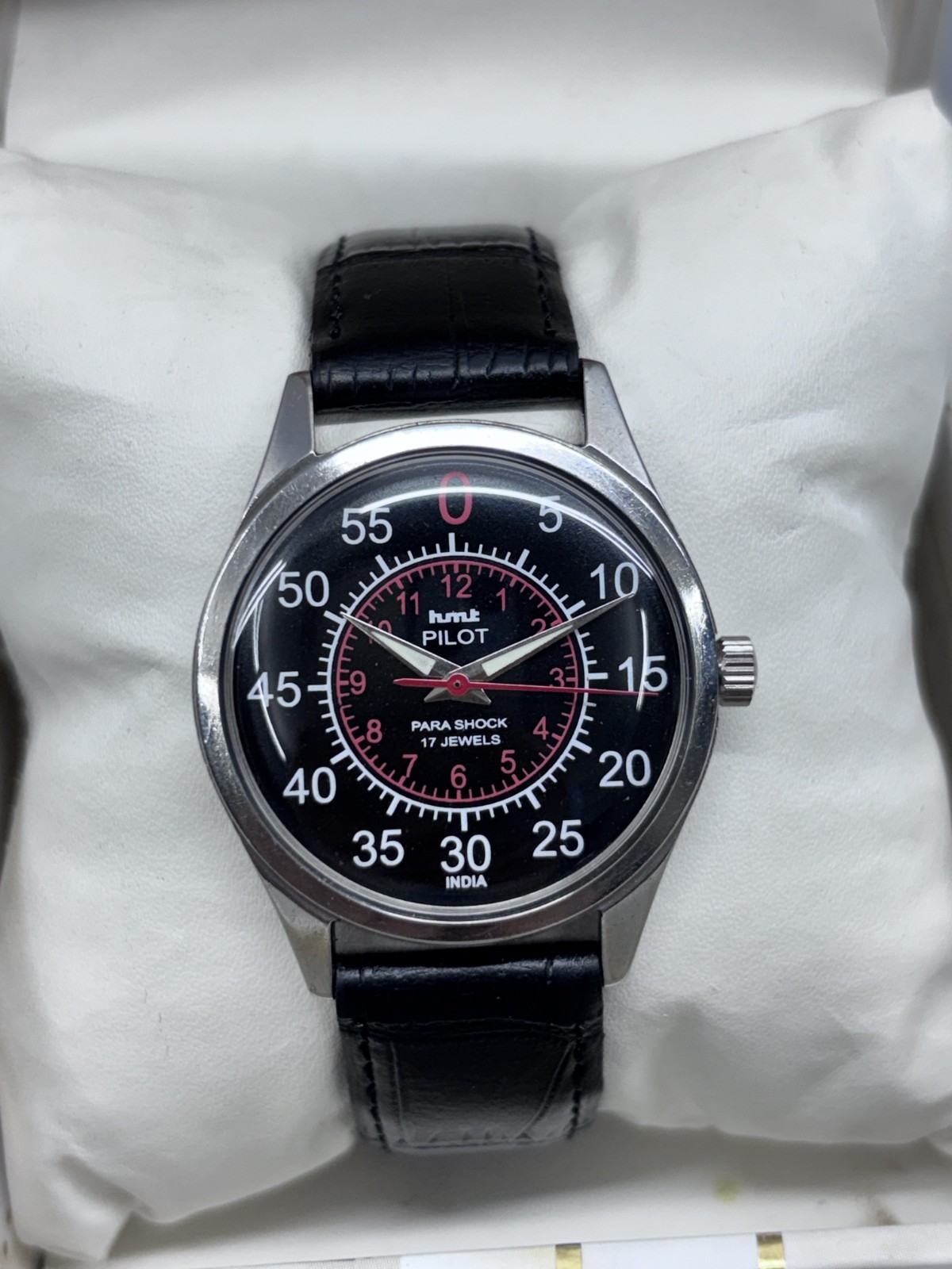 Vintage Refurbished HMT Pilot Black 17 Jewels Hand Winding men’s Wrist Watch