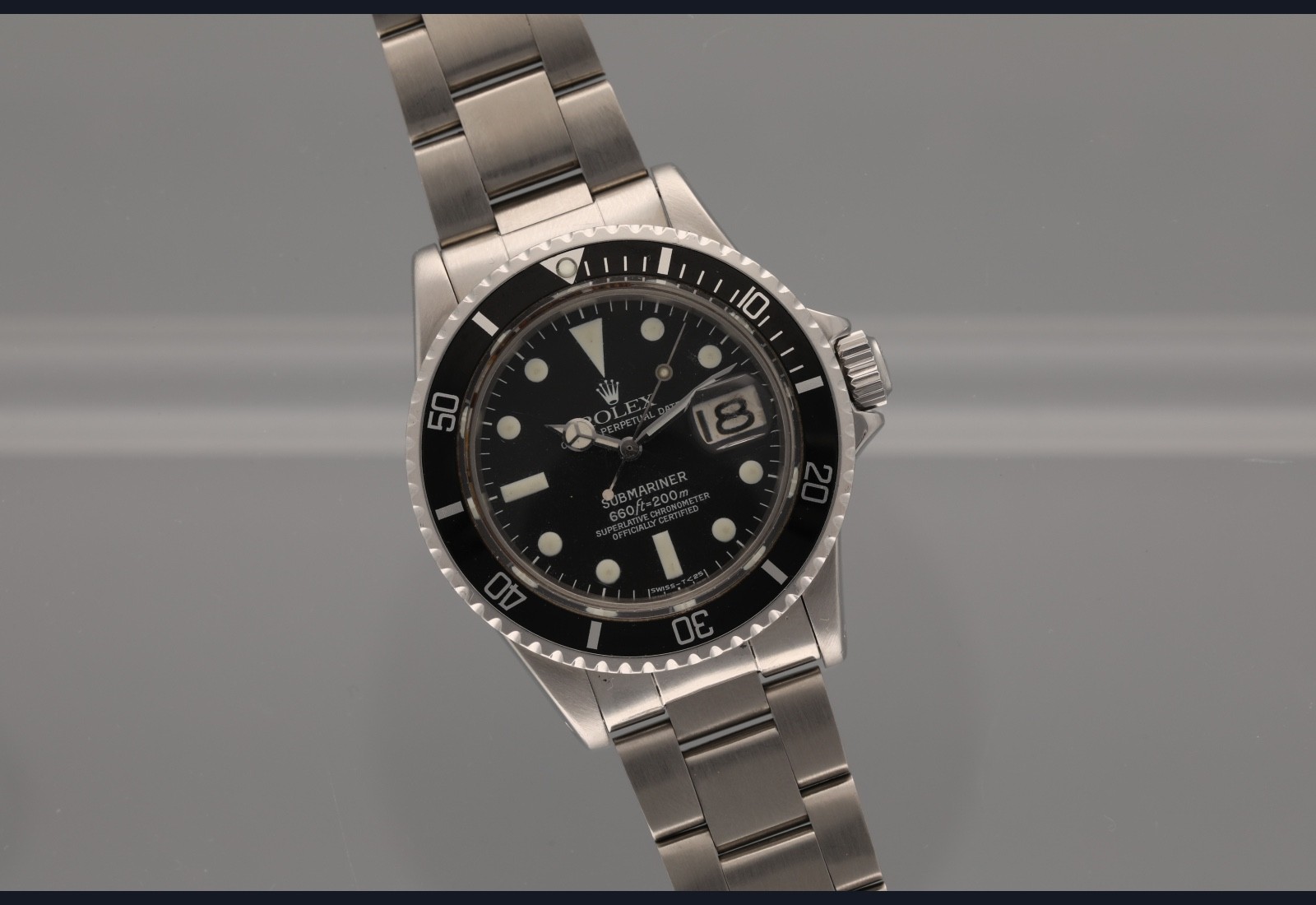 Rolex Submariner 1680 Silver Oyster Bracelet with Black Bezel